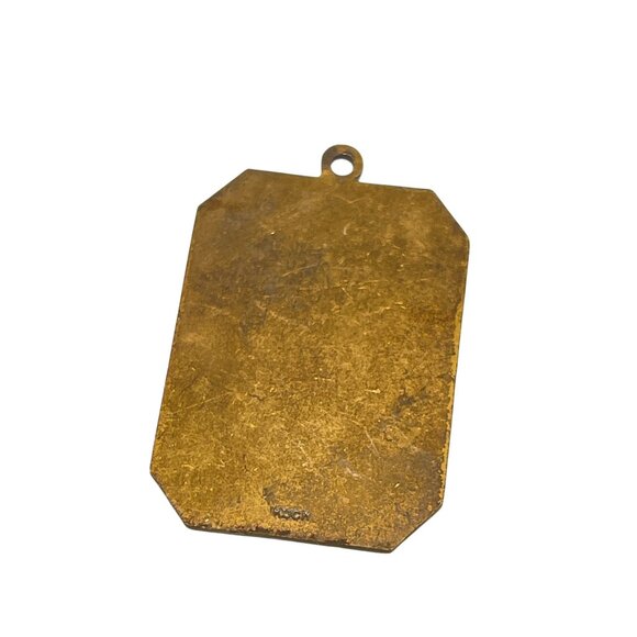 Koch Vintage Brass Unicorn Horse Emblem Pendant With BAX Script Inscription - Picture 3 of 6